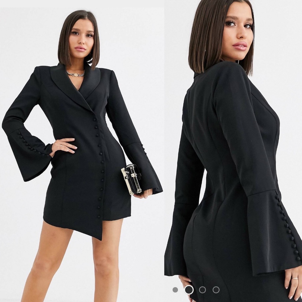 Lavish Alice Black Blaze Dress with Button detail size 10